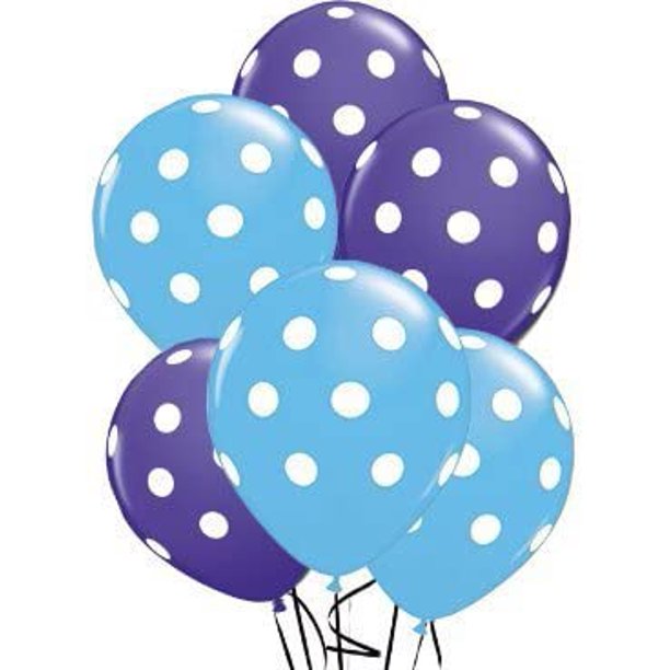 PMU Polka Dot Balloons - Multicolor Small Balloons for Birthdays, Weddings, Christmas, Halloween Anniversaries, Baby Shower & Party Favors Supplies - 11 Inches