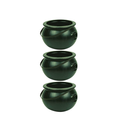 PMU Halloween 12 inch Cauldron Plastic Pot & Bucket - Halloween Party Favors- Candy Holder for Kids, Witches Green