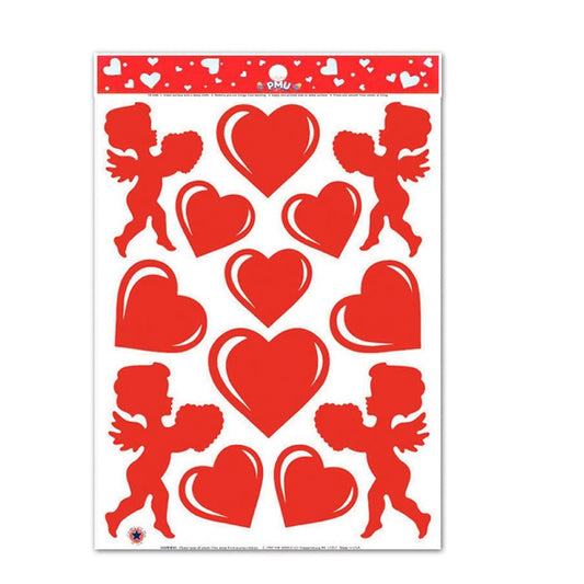 PMU Valentine Heart Clings Party Accessory 12in. x 17in. Sheet