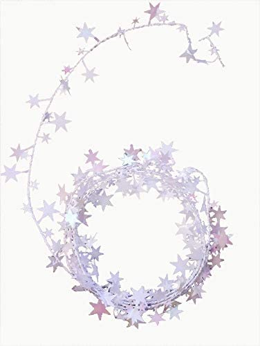 PMU Star Wire Shiny - Garland Halloween, Christmas Party, Wedding, Birthday, Festive Home Decoration Ornament 25ft Tinsel