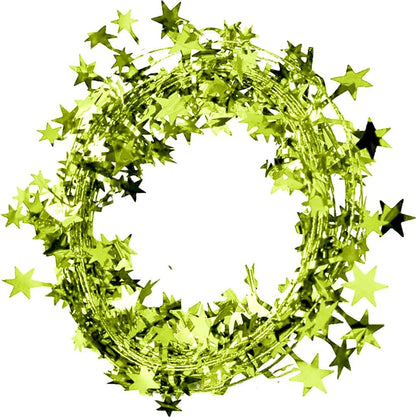 PMU Star Wire Shiny - Garland Halloween, Christmas Party, Wedding, Birthday, Festive Home Decoration Ornament 25ft Tinsel