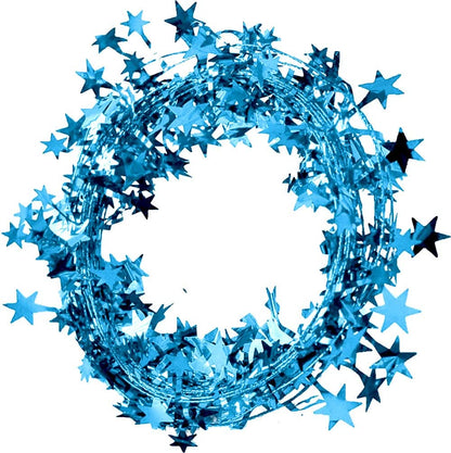 PMU Star Wire Shiny - Garland Halloween, Christmas Party, Wedding, Birthday, Festive Home Decoration Ornament 25ft Tinsel