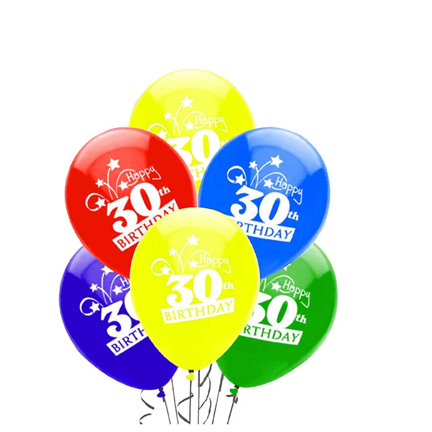 PMU Birthday Balloons 12 Inch Happy Birthday Shooting Stars Assorted Latex.