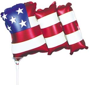 PMU Patriotic 12 Inch 4th of July Star Waving Flag Foil Balloon