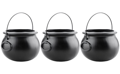 PMU Halloween Cauldron - Blow Mold Plastic Party Accessory - Candy Holder for Kids - Halloween Party Favors & Supplies - 8 Inch