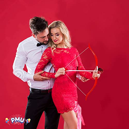 PMU Cupid Bow & Arrow - Arrow Bow Set for Valentines Day Events & Parties - Perfect for Photographic Posing for Any Event - Best Valentine Gift