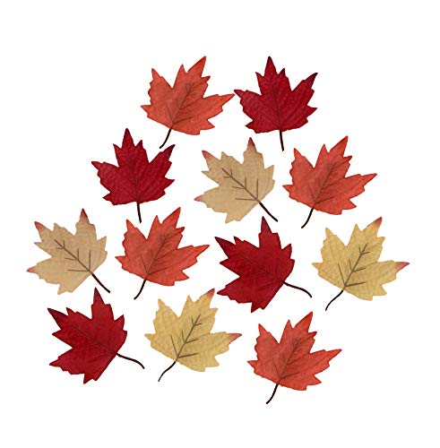 PMU Autumn Leaf Assortment Artificial Fall Leaves Decor Harvest Colored Thanksgivings Table Decoration (12/Pkg)