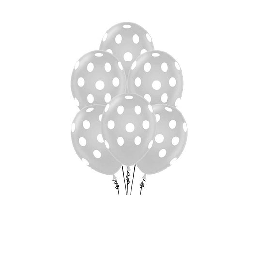 PMU Polka Dot Balloons PartyTex 11 Inch with All-Over Print White Dots