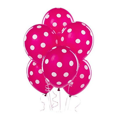 PMU Polka Dot Balloons PartyTex 11 Inch with All-Over Print White Dots