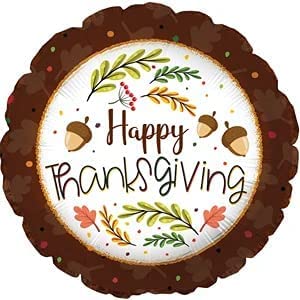 PMU Thanksgiving 18 Inch Mylar-Foil Balloons Pkg/1