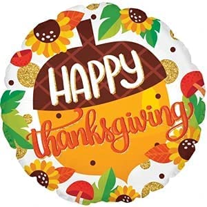 PMU Thanksgiving 18 Inch Mylar-Foil Balloons Pkg/1