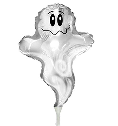 PMU Halloween Balloons Flying Ghost 14 Inch Air-Filled Pre-inflated with a Cup and a Stick (1/Pkg)