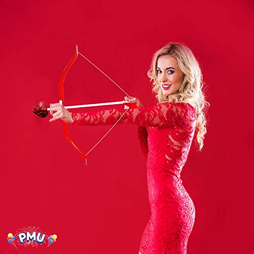 PMU Cupid Bow & Arrow - Arrow Bow Set for Valentines Day Events & Parties - Perfect for Photographic Posing for Any Event - Best Valentine Gift