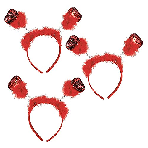 PMU Valentine's Day Red Sequin Heart Head Boppers Headband