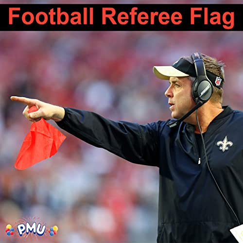 PMU Football Penalty Flag, Tossing Flags, Challenge Flags, Sports Fan, Football Referee Flag for Party Accessory