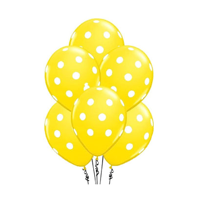 PMU Polka Dot Balloons PartyTex 11 Inch with All-Over Print White Dots