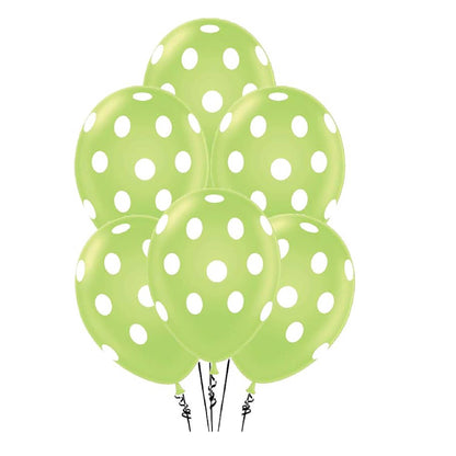 PMU Polka Dot Balloons PartyTex 11 Inch with All-Over Print White Dots