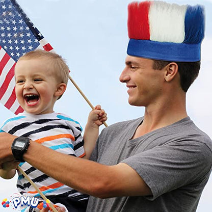 PMU Patriotic Hairy Headband (Red, White, Blue) Party Accessory