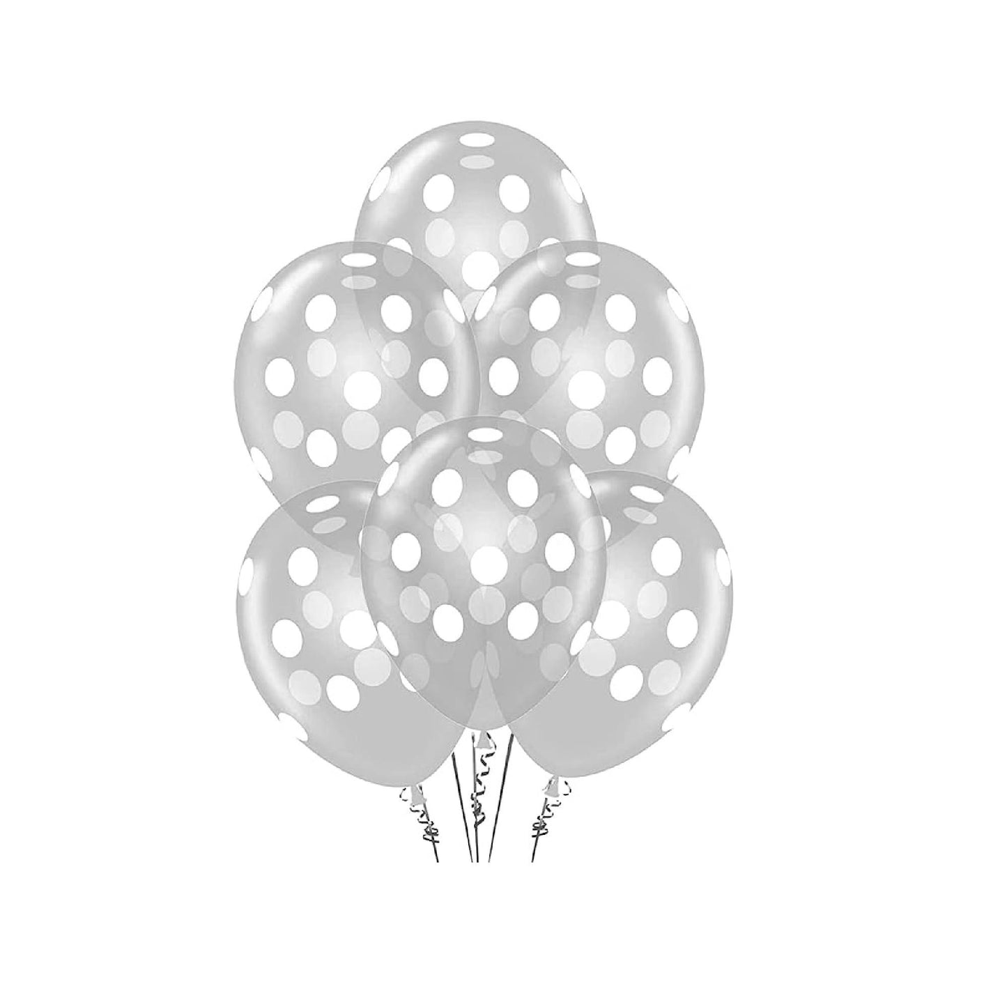 PMU Polka Dot Balloons PartyTex 11 Inch with All-Over Print White Dots