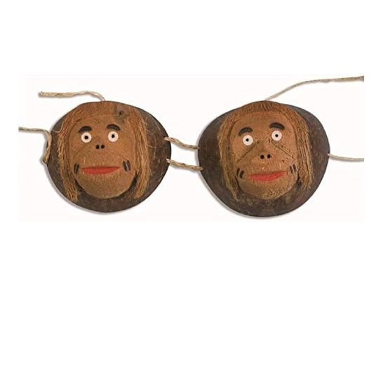 PMU Luau Coconut Shell Cup Holder Monkey Face Luau/Bra/Hawaiian Holder Party Accessories