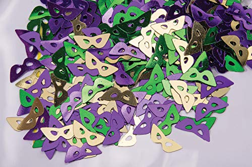 PMU Mardi Gras Masks Confetti Gold, Green, Purple (1/2 oz. /Pkg)