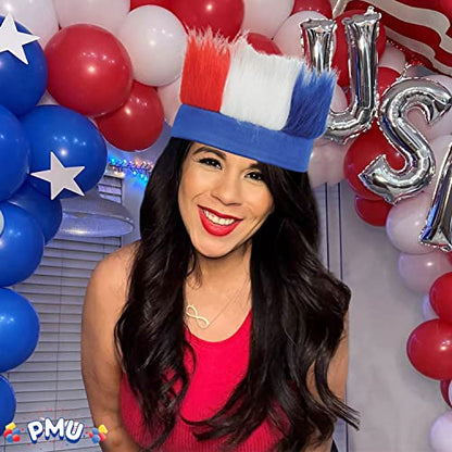 PMU Patriotic Hairy Headband (Red, White, Blue) Party Accessory