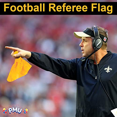 PMU Football Penalty Flag, Tossing Flags, Challenge Flags, Sports Fan, Football Referee Flag for Party Accessory