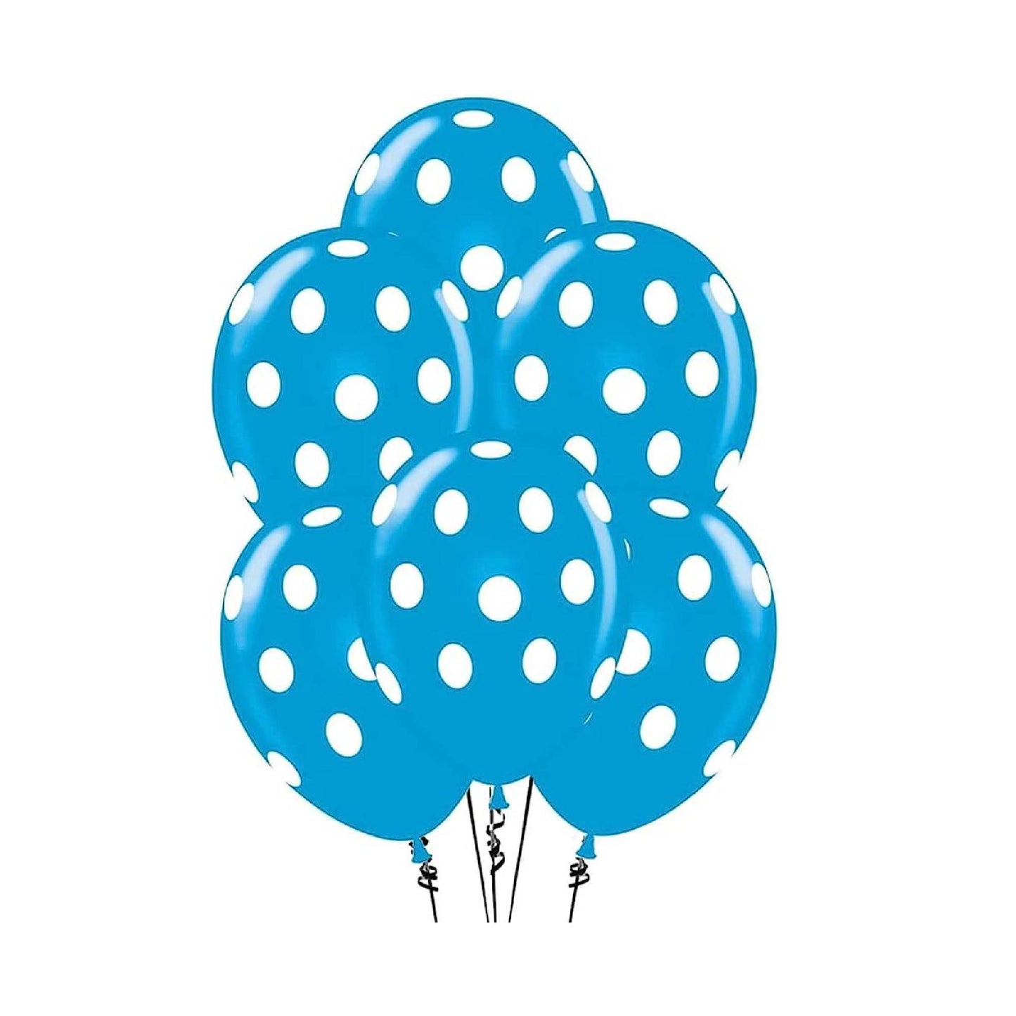 PMU Polka Dot Balloons PartyTex 11 Inch with All-Over Print White Dots