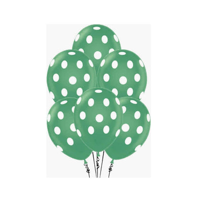 PMU Polka Dot Balloons PartyTex 11 Inch with All-Over Print White Dots