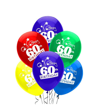 PMU Birthday Balloons 12 Inch Happy Birthday Shooting Stars Assorted Latex.