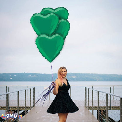 PMU 36 Inch St. Patricks Day Heart-Shaped Mylar Balloon (Green)