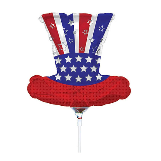 PMU Patriotic 4th of July Star Top Hat Balloon (10 by 12 Inches Foil)