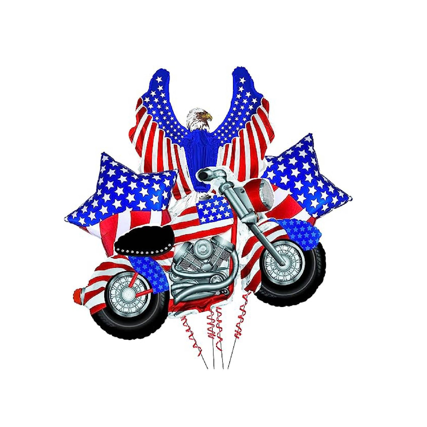 PMU Patriotic Stars and Stripes Design 47 Inches Jumbo Mylar/Foil Balloons