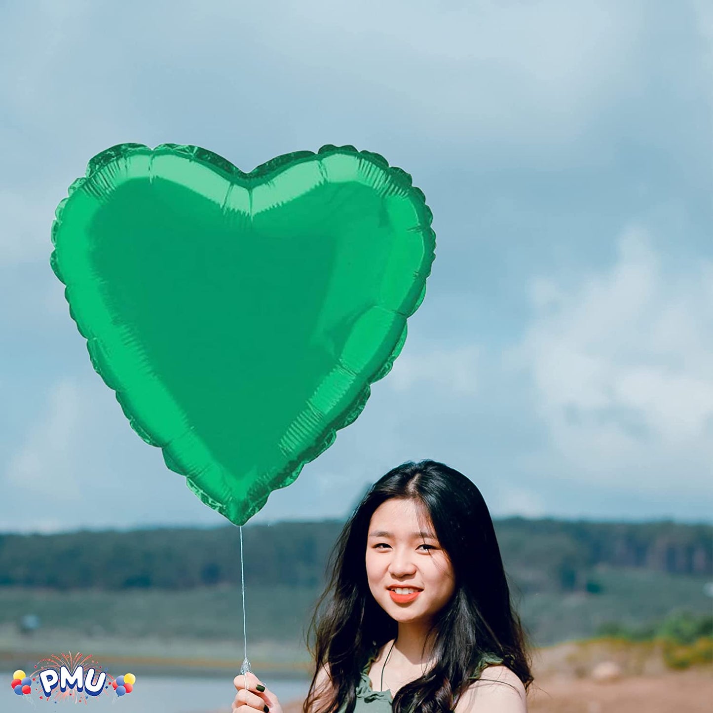 PMU 36 Inch St. Patricks Day Heart-Shaped Mylar Balloon (Green)