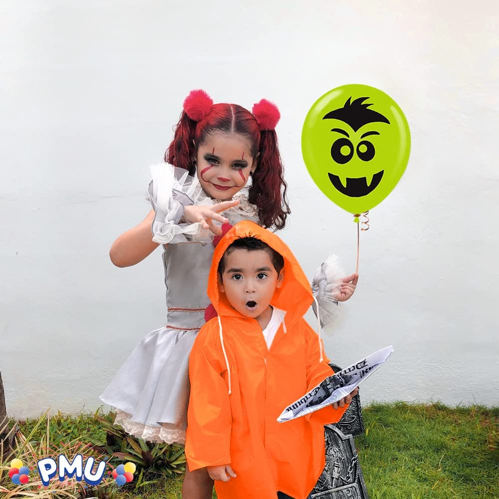 PMU Halloween Fun Faces Trio Balloons - Small Latex Balloons for Halloween Theme Parties, Trick-or-Treat & Party Favors Supplies - 12 Inch