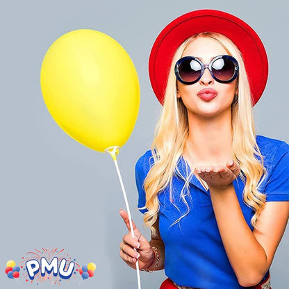 PMU Balloon Maxi Sticks 24 Inch White with Clear Maxi Cups Premium Latex/Mylar Balloon Holder for Air-Filled Balloons