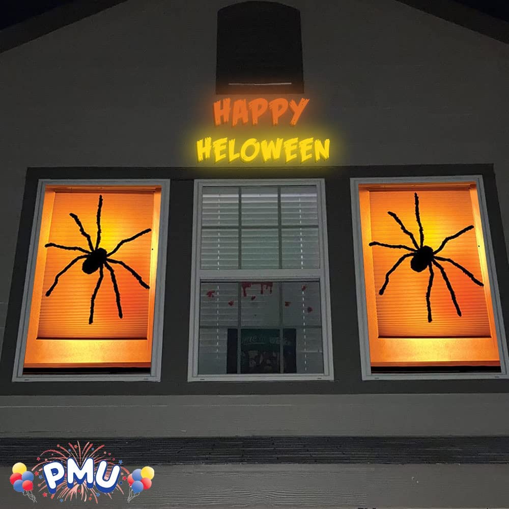 PMU Halloween Window Poster  - Perfect Halloween Painting Posters for Room & Wall Art - Scary Party Theme Supplies - Backlit Poster