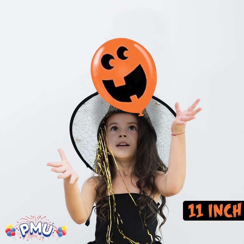 PMU Halloween Fun Faces Trio Balloons - Small Latex Balloons for Halloween Theme Parties, Trick-or-Treat & Party Favors Supplies - 12 Inch