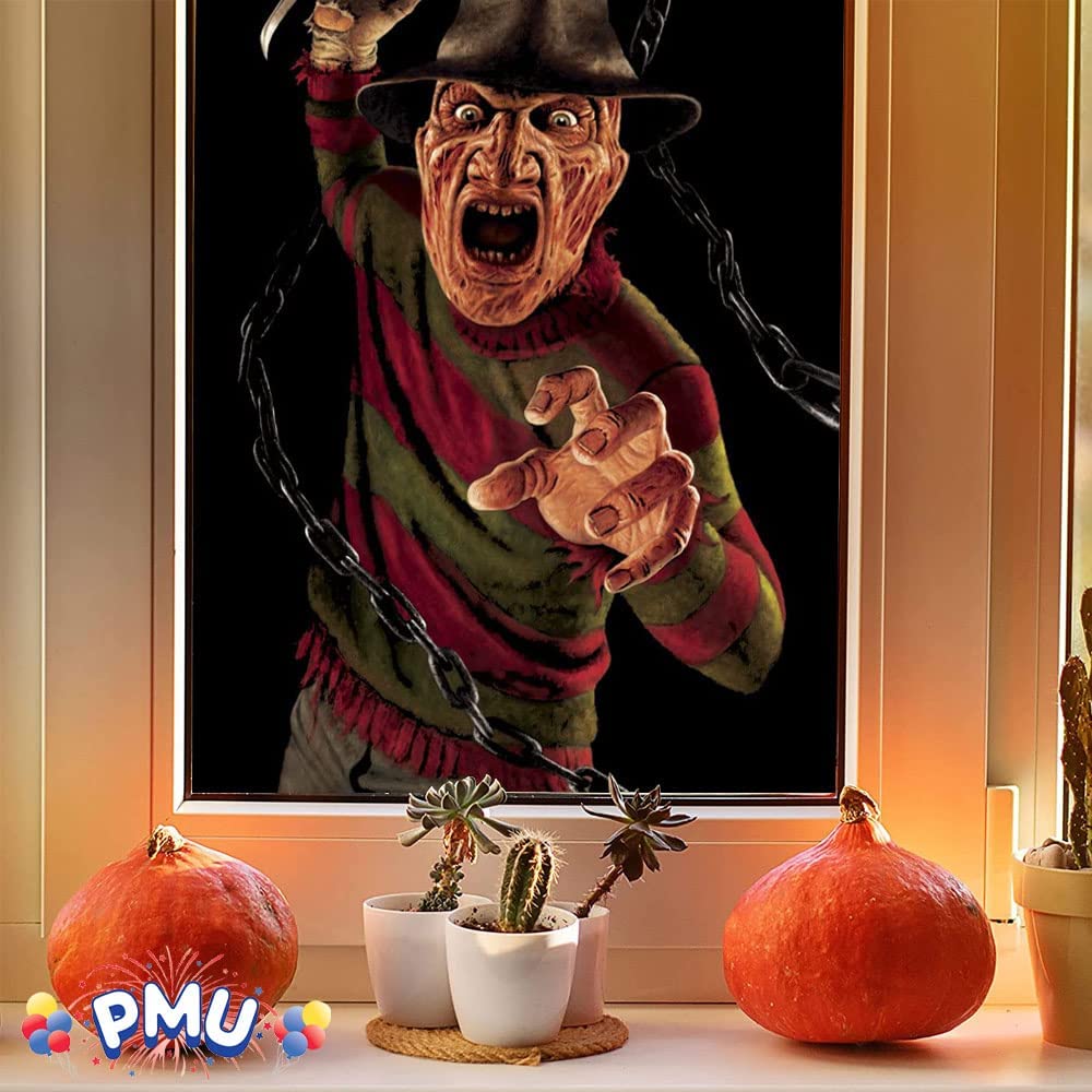 PMU Halloween Window Poster  - Perfect Halloween Painting Posters for Room & Wall Art - Scary Party Theme Supplies - Backlit Poster