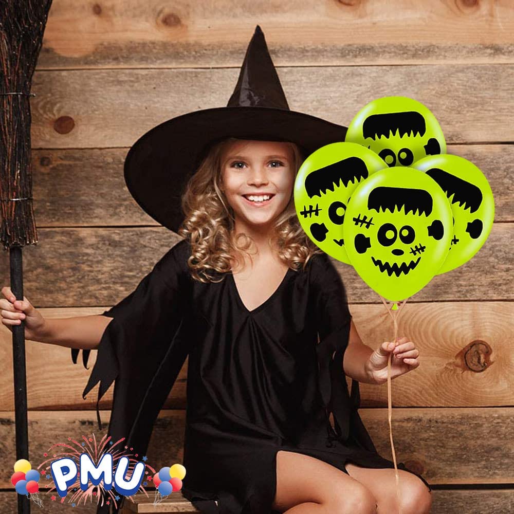 PMU Halloween Fun Faces Trio Balloons - Small Latex Balloons for Halloween Theme Parties, Trick-or-Treat & Party Favors Supplies - 12 Inch