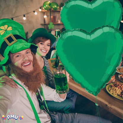 PMU 36 Inch St. Patricks Day Heart-Shaped Mylar Balloon (Green)