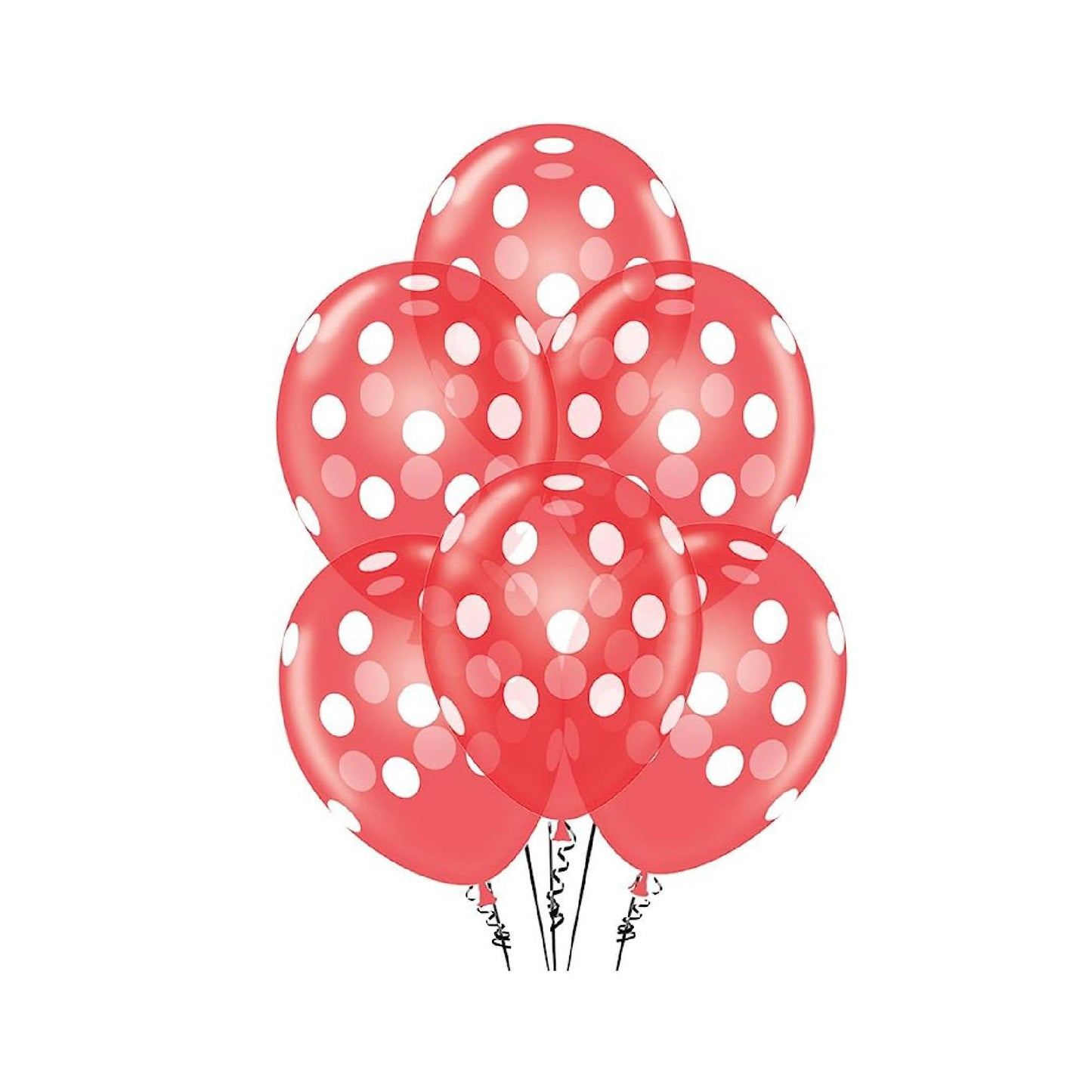 PMU Polka Dot Balloons PartyTex 11 Inch with All-Over Print White Dots