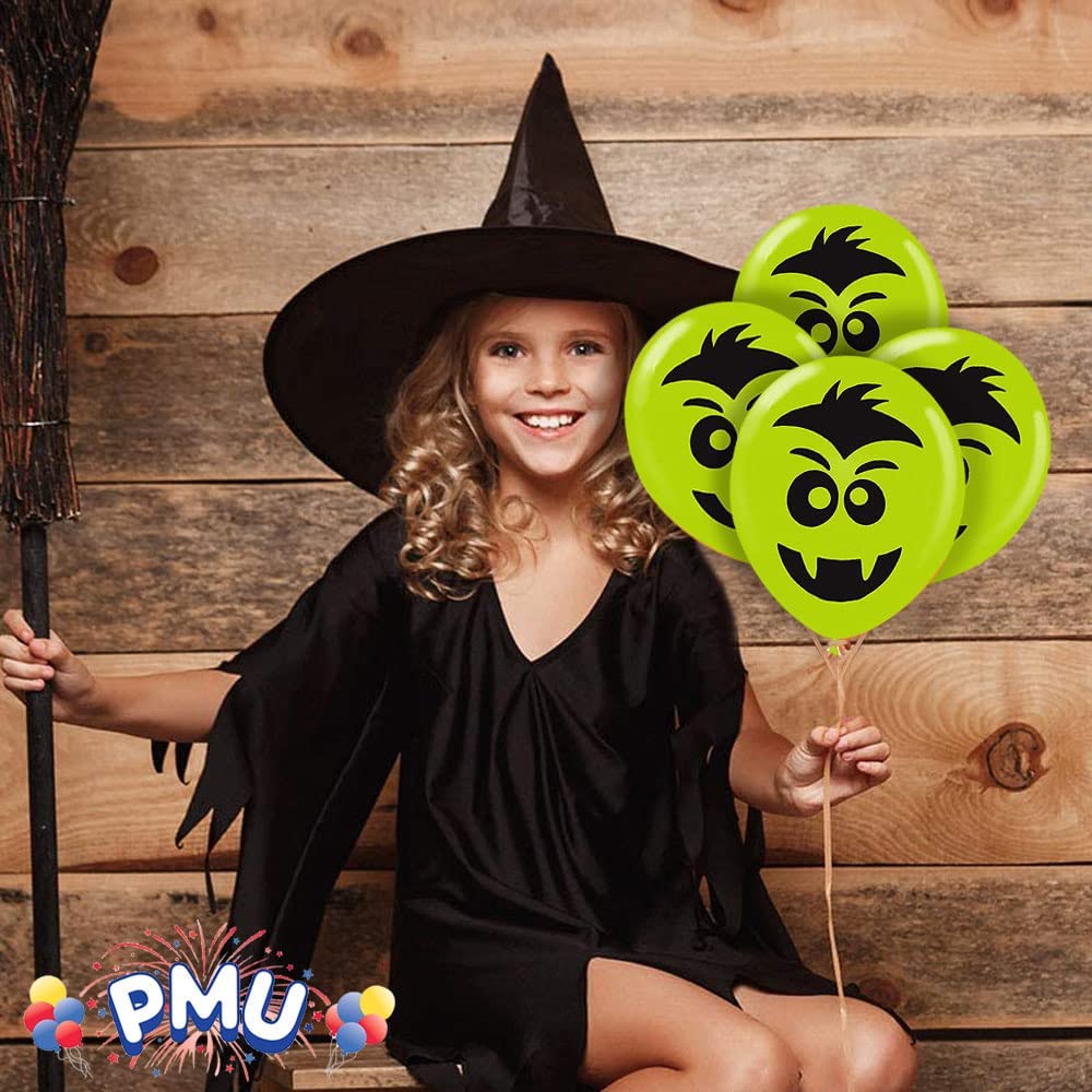 PMU Halloween Fun Faces Trio Balloons - Small Latex Balloons for Halloween Theme Parties, Trick-or-Treat & Party Favors Supplies - 12 Inch