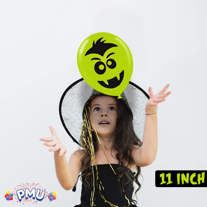 PMU Halloween Fun Faces Trio Balloons - Small Latex Balloons for Halloween Theme Parties, Trick-or-Treat & Party Favors Supplies - 12 Inch