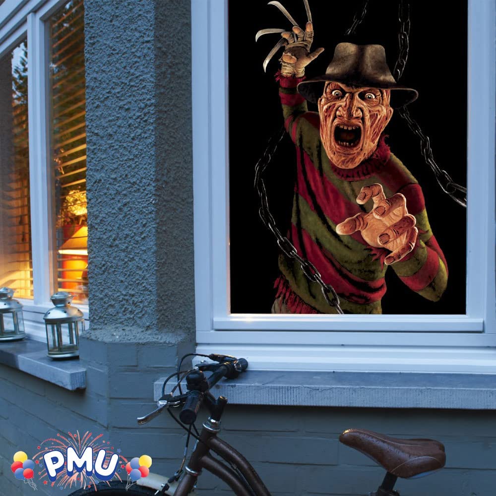 PMU Halloween Window Poster  - Perfect Halloween Painting Posters for Room & Wall Art - Scary Party Theme Supplies - Backlit Poster