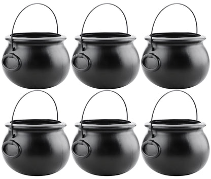 PMU Halloween Cauldron - Blow Mold Plastic Party Accessory - Candy Holder for Kids - Halloween Party Favors & Supplies - 8 Inch