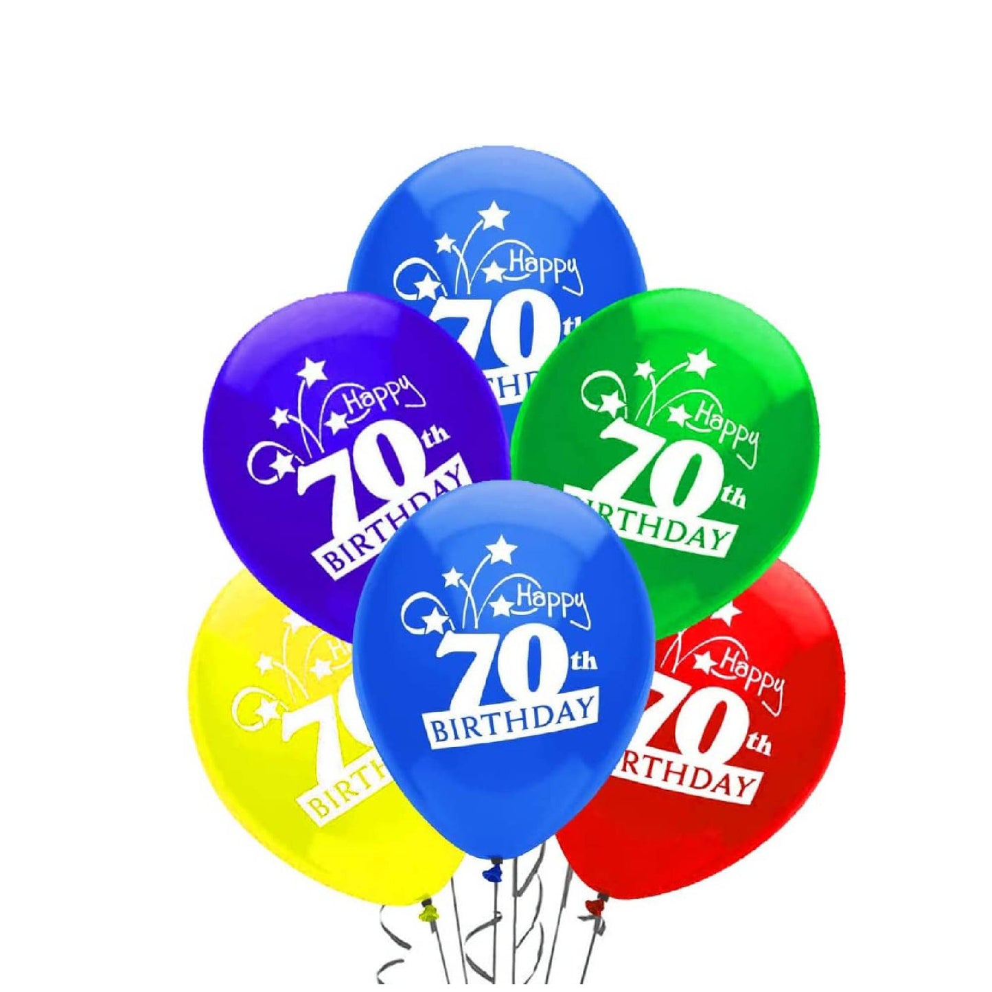 PMU Birthday Balloons 12 Inch Happy Birthday Shooting Stars Assorted Latex.