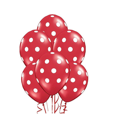 PMU Polka Dot Balloons PartyTex 11 Inch with All-Over Print White Dots