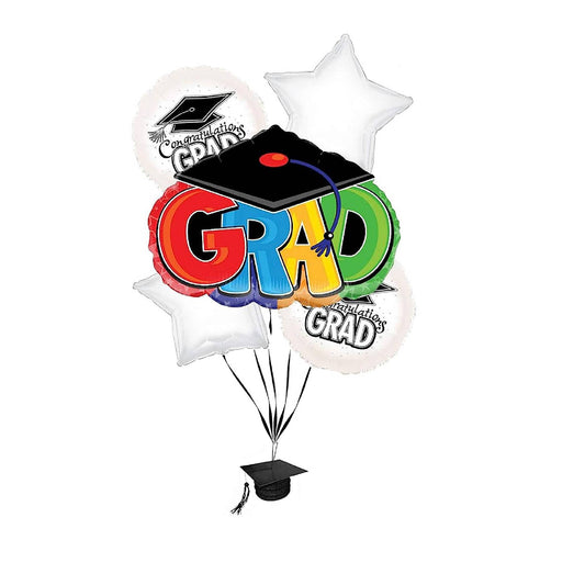 PMU Graduation Congrats Grad Cap Balloon Bouquet (5/Pkg)