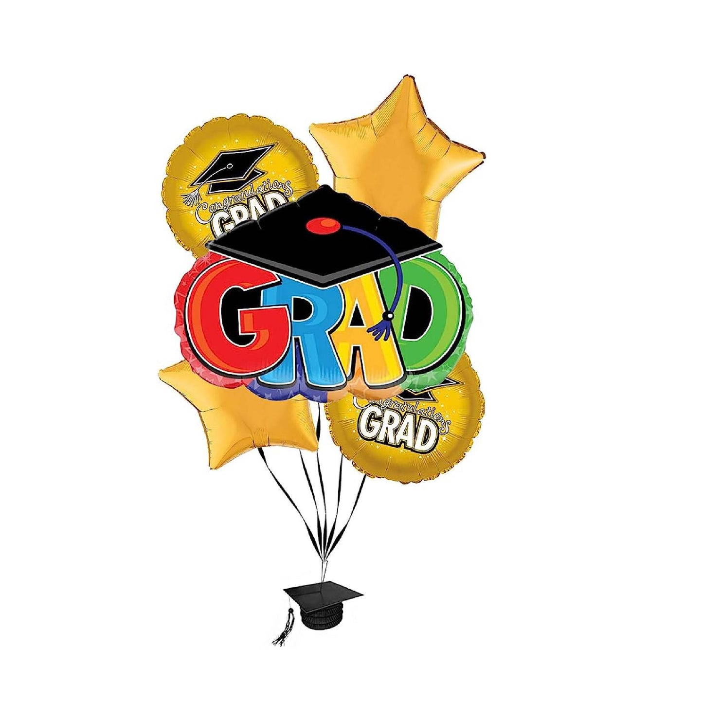 PMU Graduation Congrats Grad Cap Balloon Bouquet (5/Pkg)